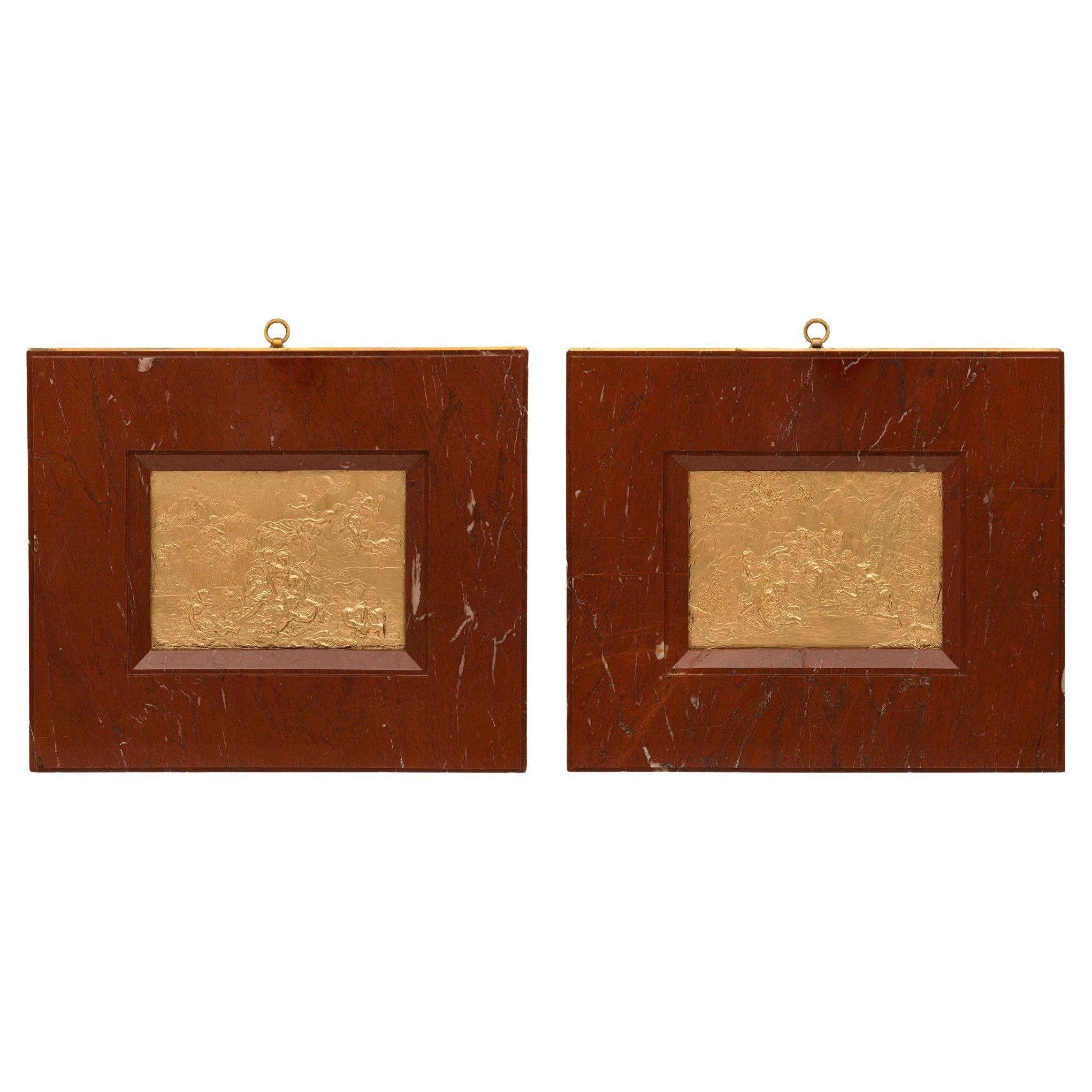 Pair of French 19th Century Louis XVI Style Belle Époque Period Wall Plaques For Sale