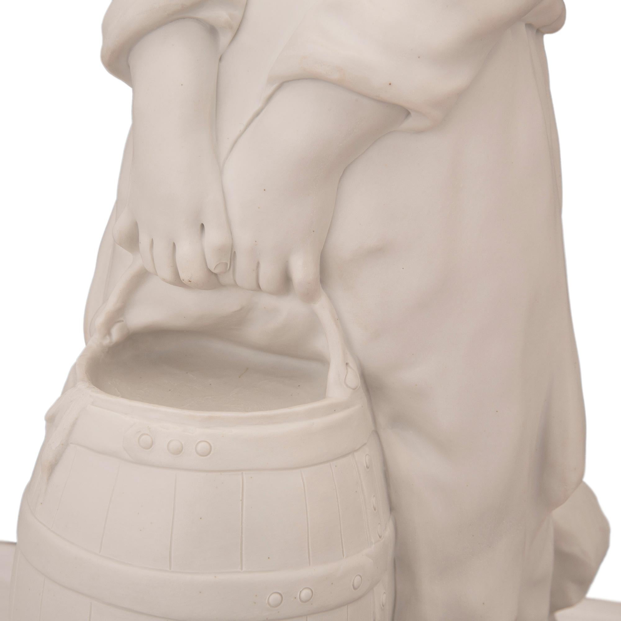 Luigi XVI Coppia di statue in porcellana Biscuit de Sèvres del XIX secolo in stile francese in vendita