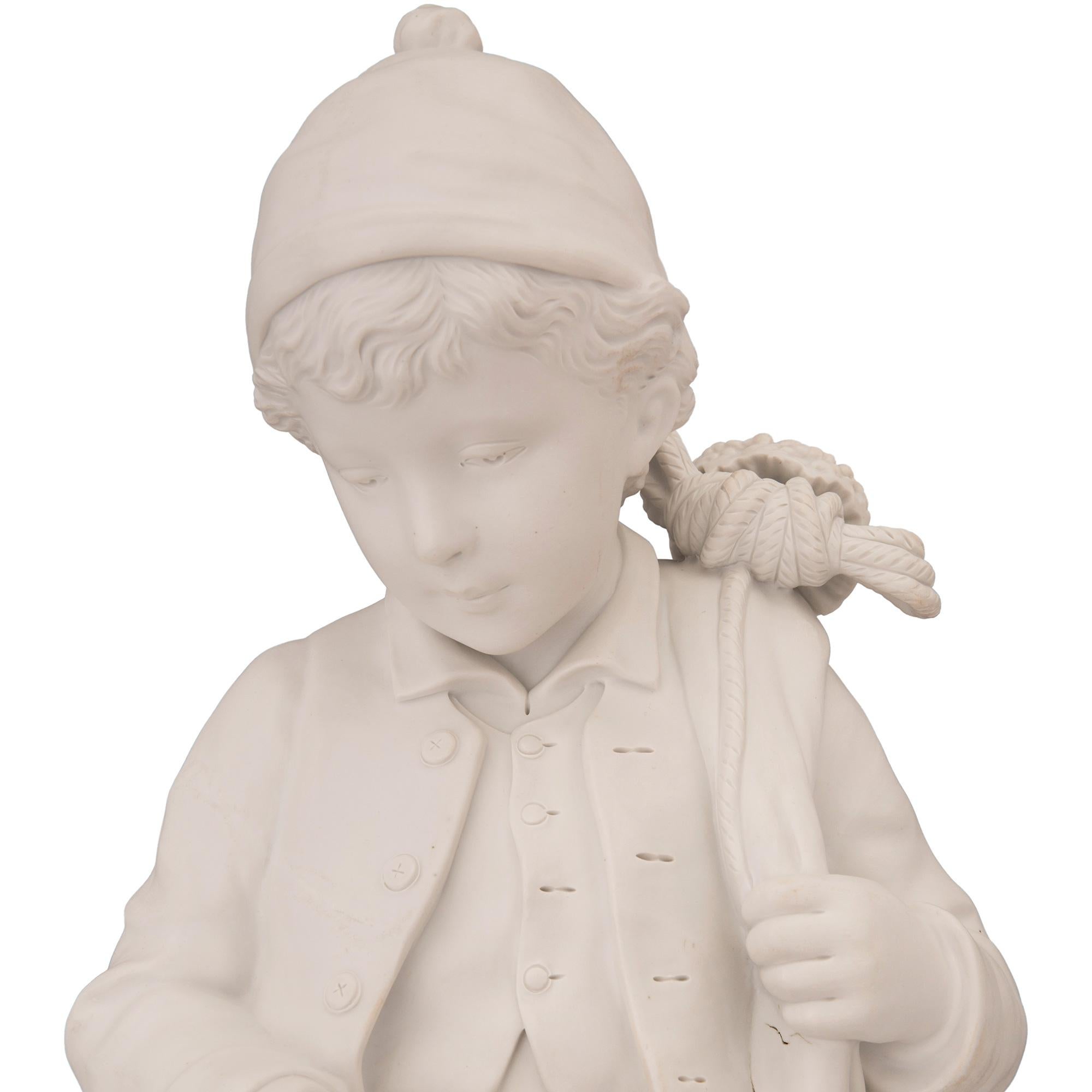 Francese Coppia di statue in porcellana Biscuit de Sèvres del XIX secolo in stile francese in vendita