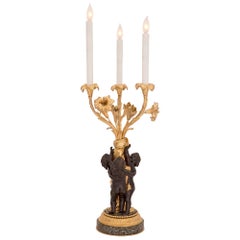 Pair of French 19th Century Louis XVI Style Candelabra Lamps