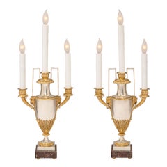 Pair of French 19th Century Louis XVI Style Candelabras Lamps