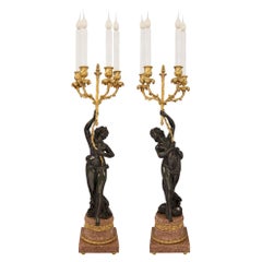 Pair of French 19th Century Louis XVI Style Candelabras Lamps