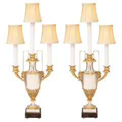 Pair of French 19th Century Louis XVI Style Candelabras Lamps