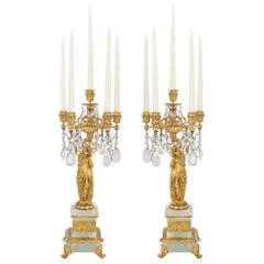 Pair of French 19th Century Louis XVI Style Candelabras, Signed H. Ferrat