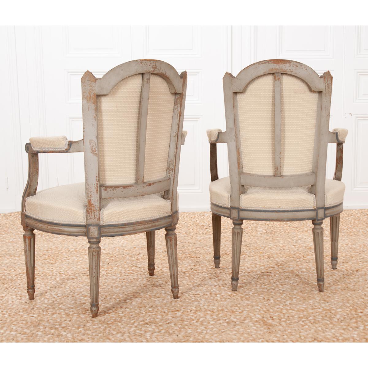 Pair of French 19th Century Louis XVI-Style Fauteuils 6