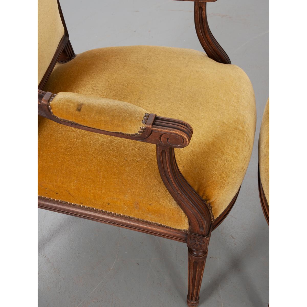 Pair of French 19th Century Louis XVI-Style Fauteuils 3