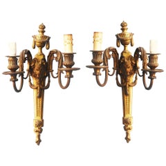 Pair of French 19th Century Louis XVI Style Figural Wall Lights