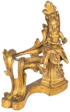 Pair of French 19th Century Louis XVI Style Fire Place Chenets