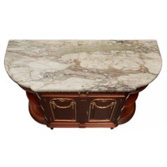 Paire de buffets de style Louis XVI du 19ème siècle en acajou et marbre