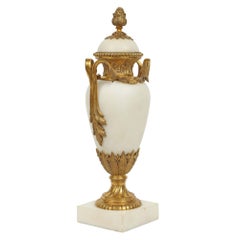 Pair of French 19th Century Louis XVI Style Marble and Ormolu Cassolettes