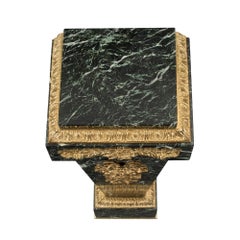 Pair of French 19th Century Louis XVI Style Ormolu and Marble Pedestal