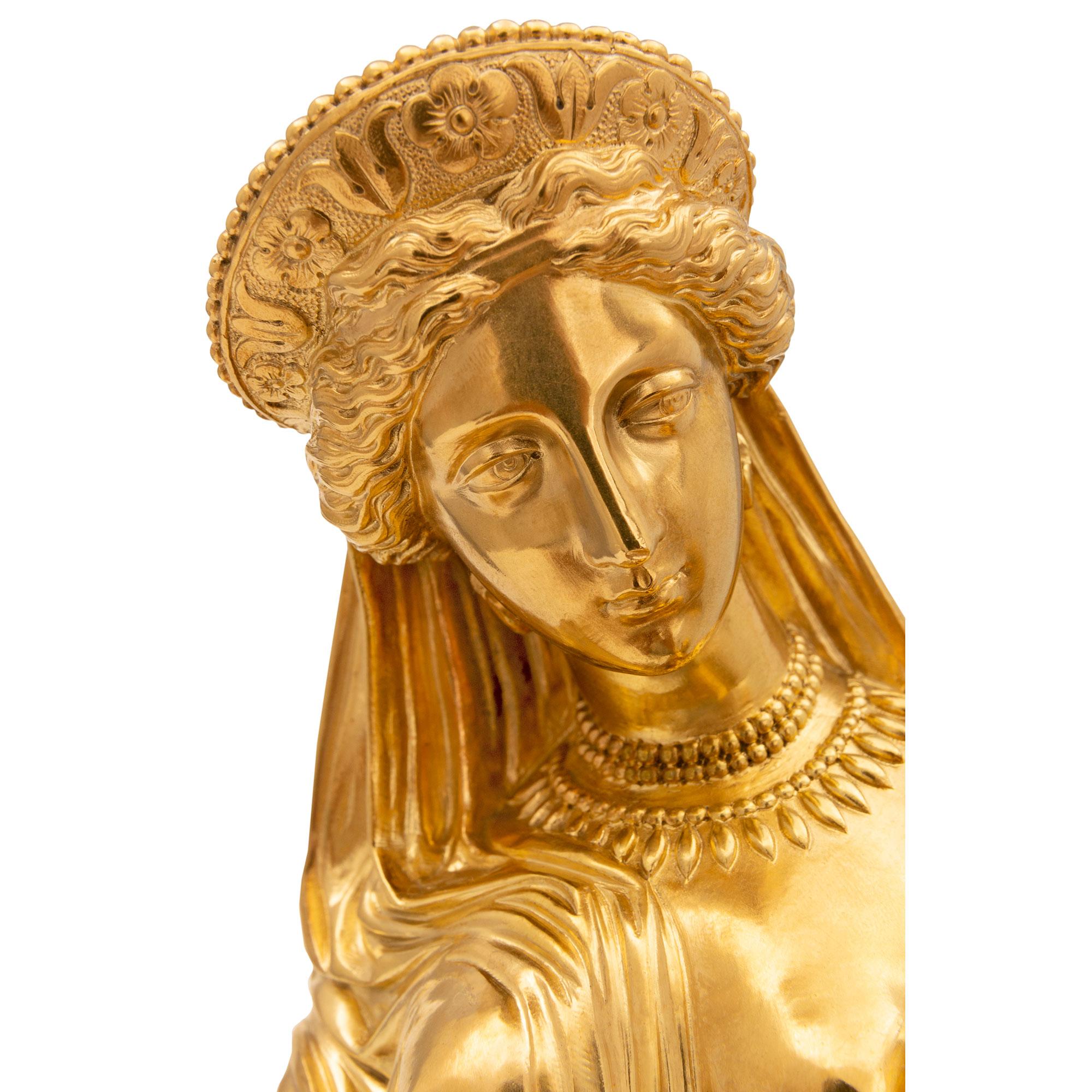 Coppia di statue francesi del XIX secolo in stile Luigi XVI in Ormolu in vendita 1