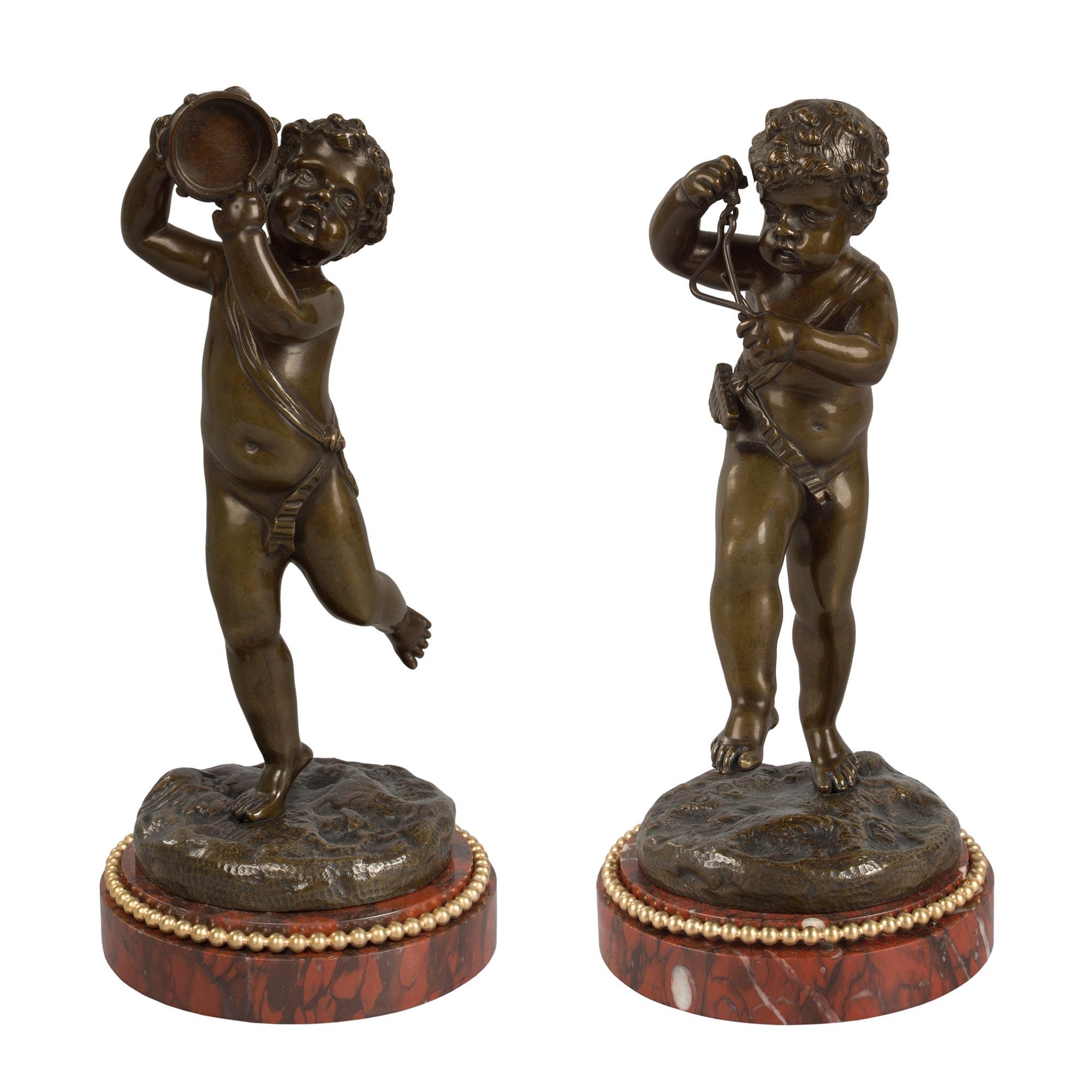 Pair of French 19th Century Louis XVI Style Statues Signed Clodion For Sale