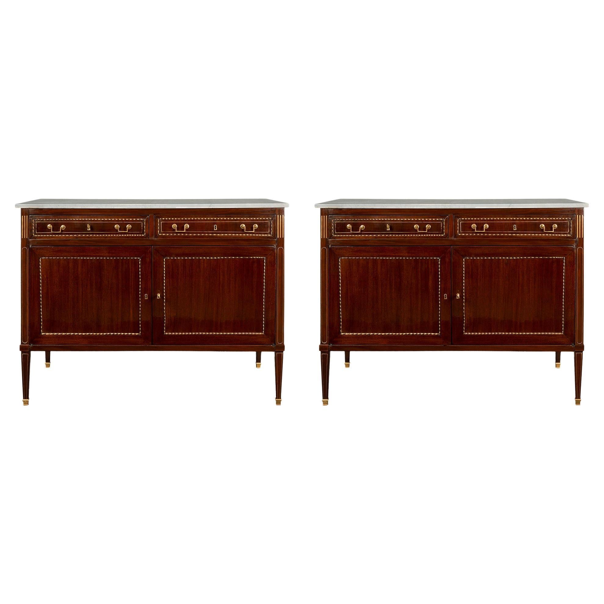 Pair of French 19th Century Mahogany and Ormolu Buffets For Sale