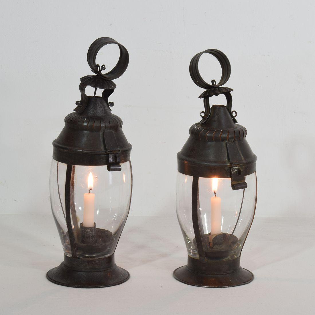 Pair of French, 19th Century Metal Lanterns 15
