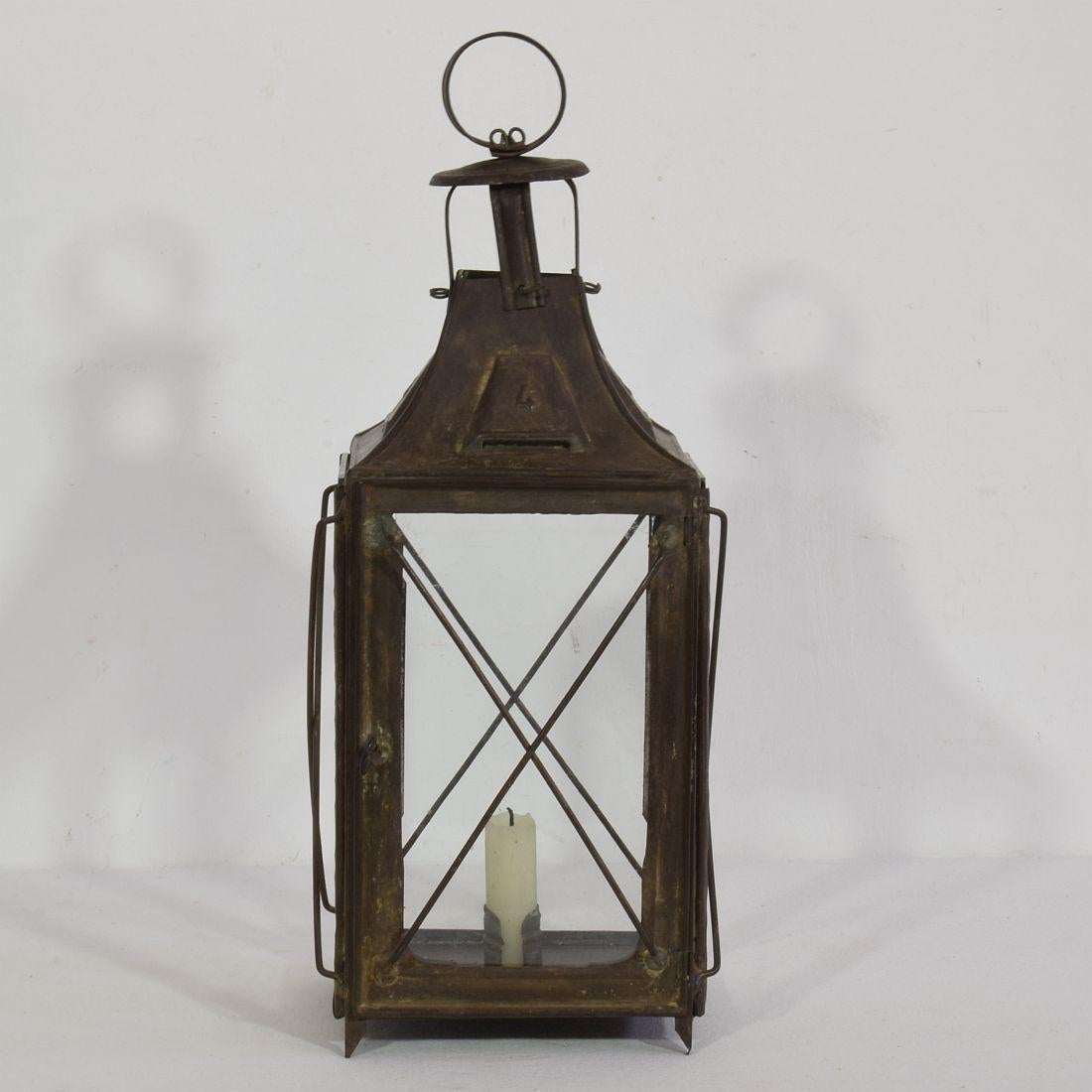 French Provincial Pair of French, 19th Century Metal Lanterns