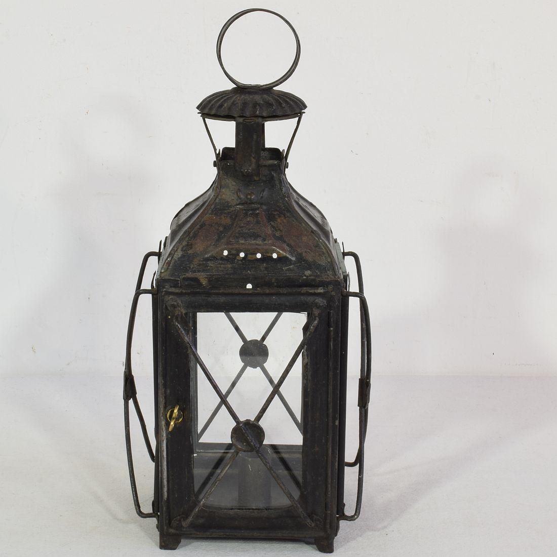 French Provincial Pair of French, 19th Century Metal Lanterns For Sale