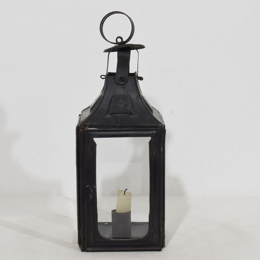 Provincial français Paire de lanternes françaises en métal du 19ème siècle en vente