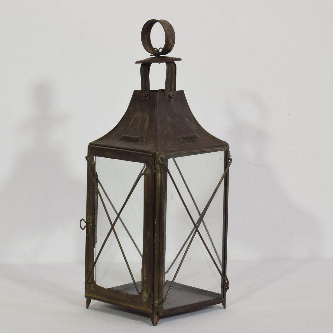 Iron Pair of French, 19th Century Metal Lanterns