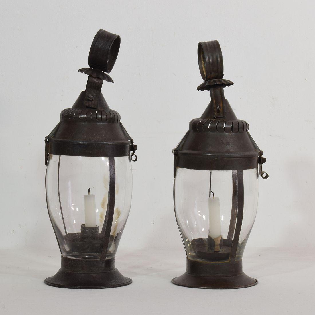 Pair of French, 19th Century Metal Lanterns 1