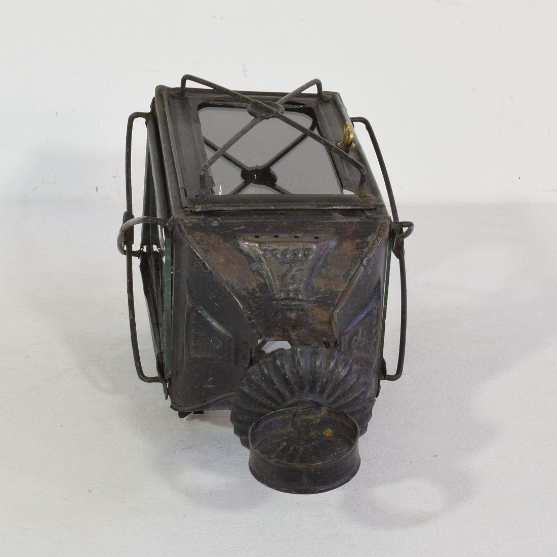 Paire de lanternes françaises en métal du 19ème siècle en vente 2