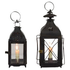 Antique Pair of French, 19th Century Metal Lanterns