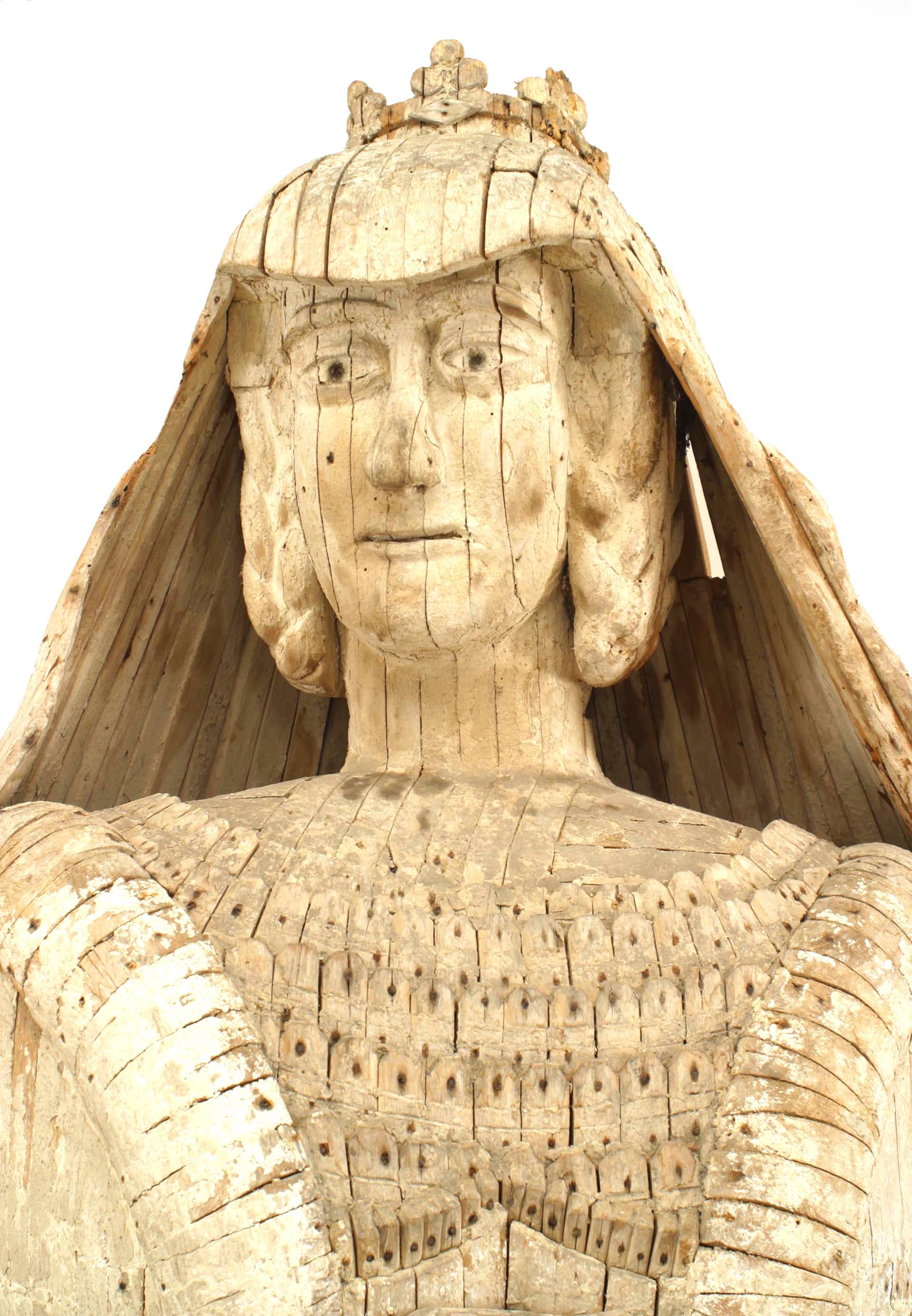 Hand-Carved Pair of Monumental Figures of a Duke & Duchess For Sale