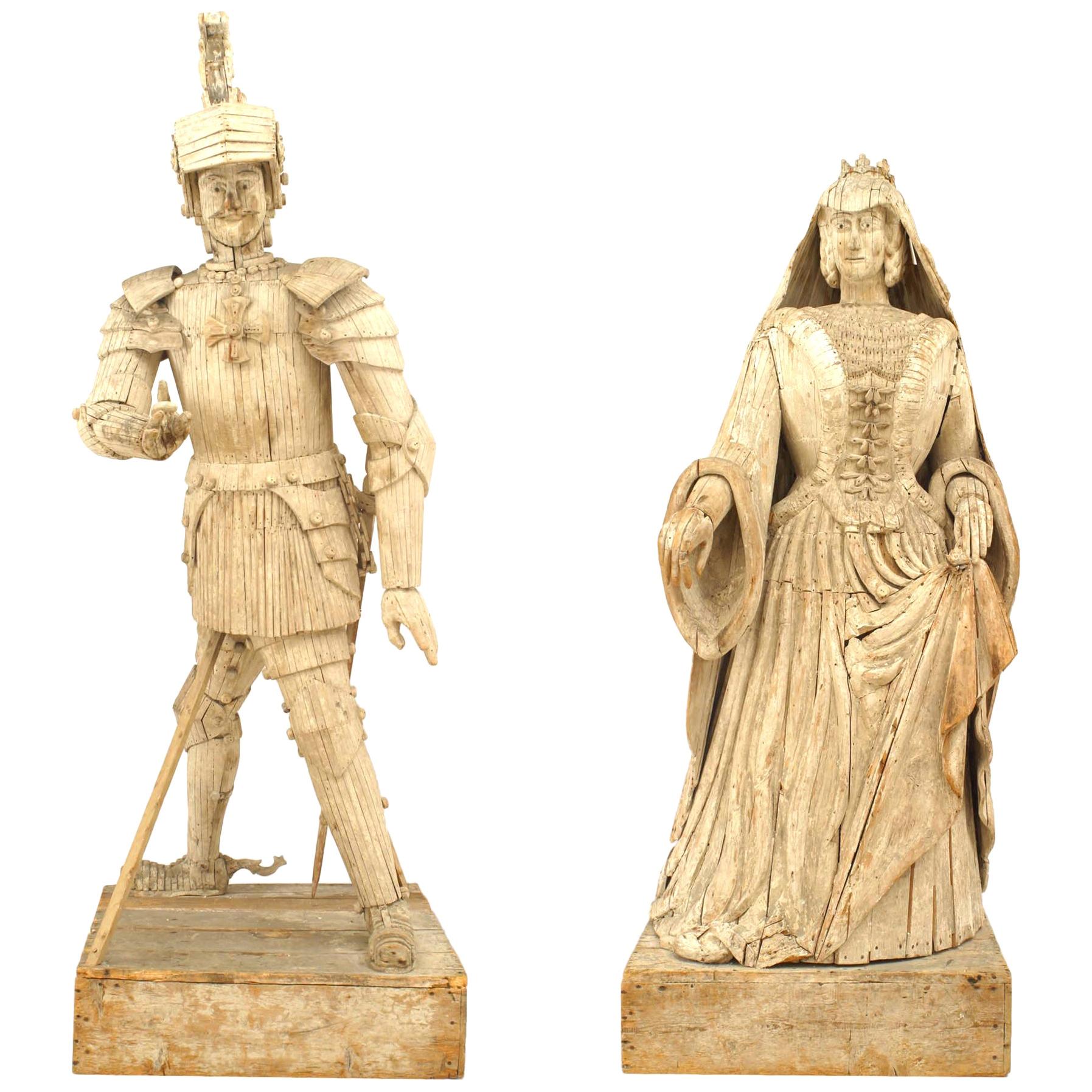 Pair of Monumental Figures of a Duke & Duchess