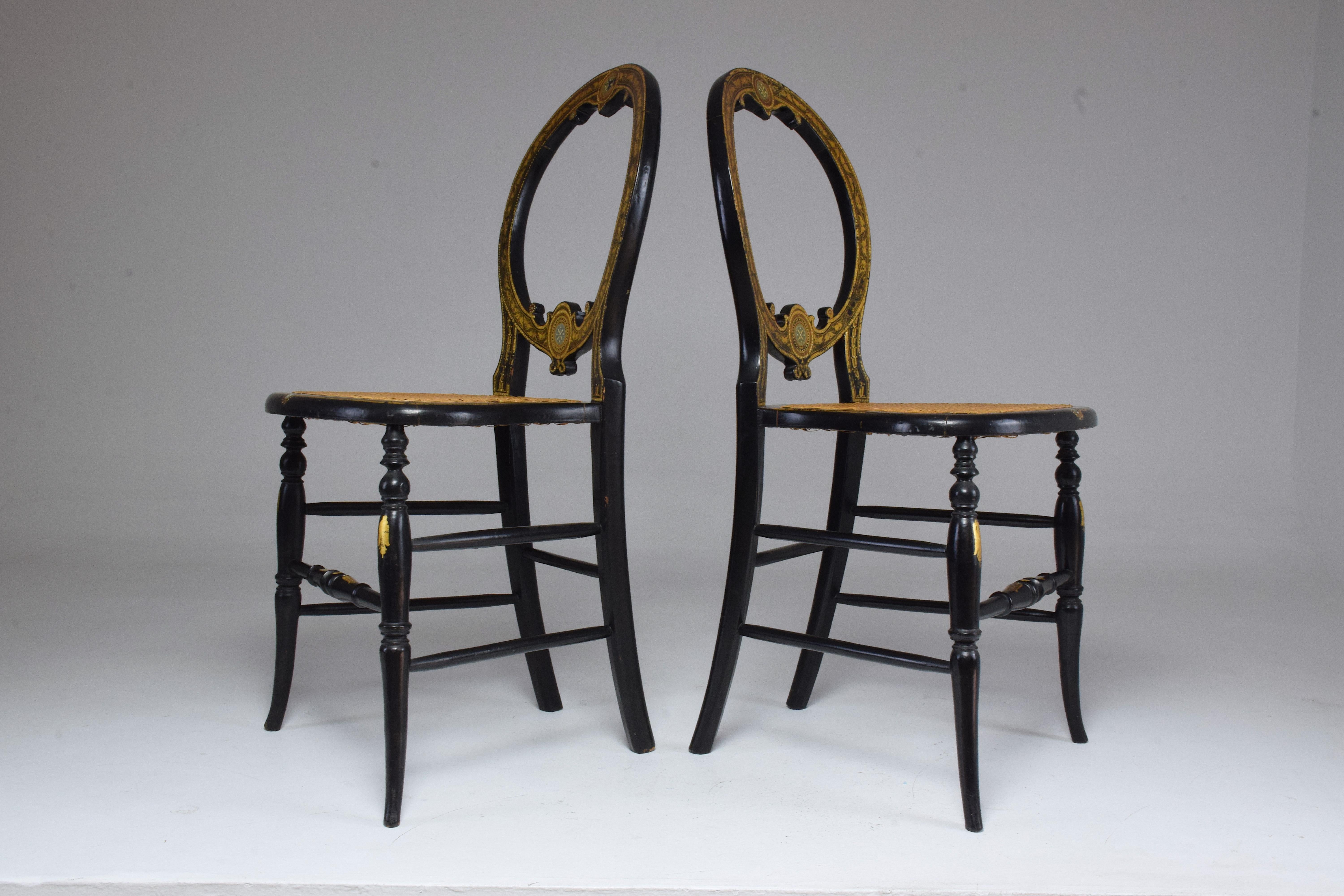 Pair of French 19th Century Napoleon III Chairs 1