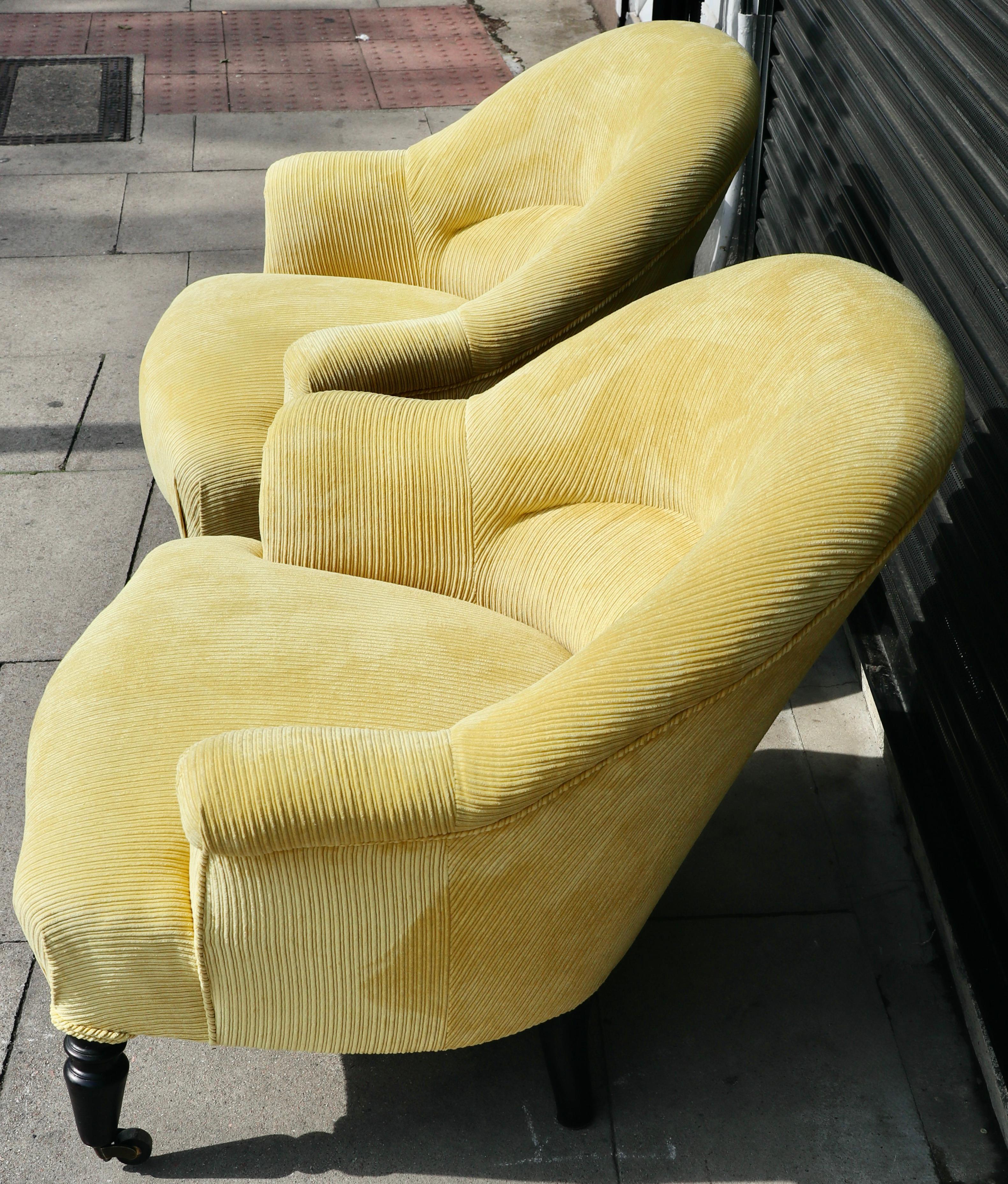 yellow corduroy chair