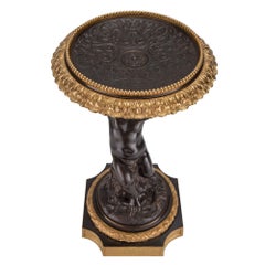 Paar französische Tazzas aus patinierter Bronze und Goldbronze im Stil Napoleons III. des 19. Jahrhunderts