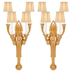 Pair of French 19th Century Neo-Classical Ormolu Sconces
