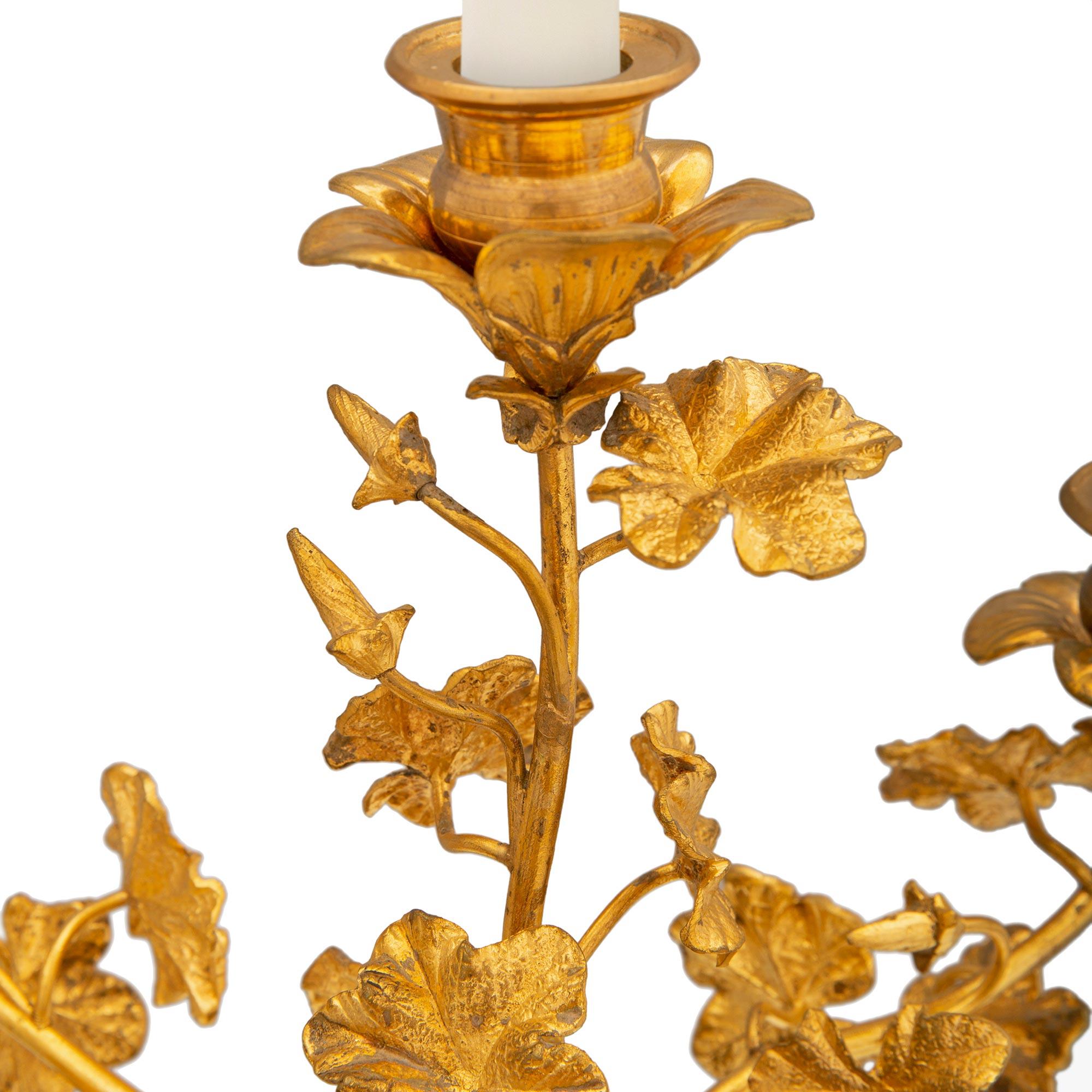 Pair of French 19th Century Neoclassical St. Bronze and Ormolu Candelabras For Sale 2