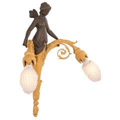 Pair of French 19th Century Neo-Classical St. Bronze and Ormolu Sconces