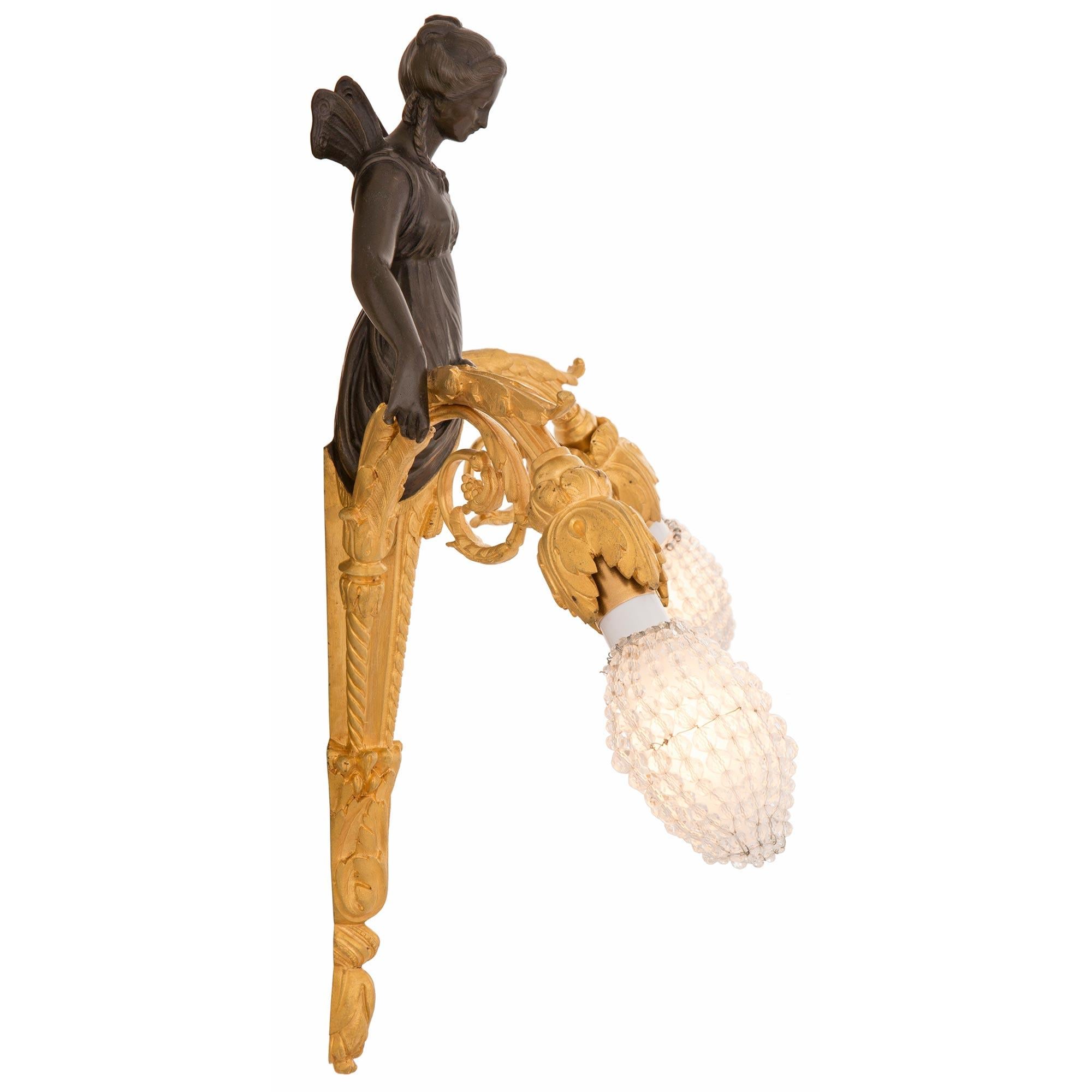 Neoclassical Pair of French 19th Century Neo-Classical St. Bronze and Ormolu Sconces For Sale