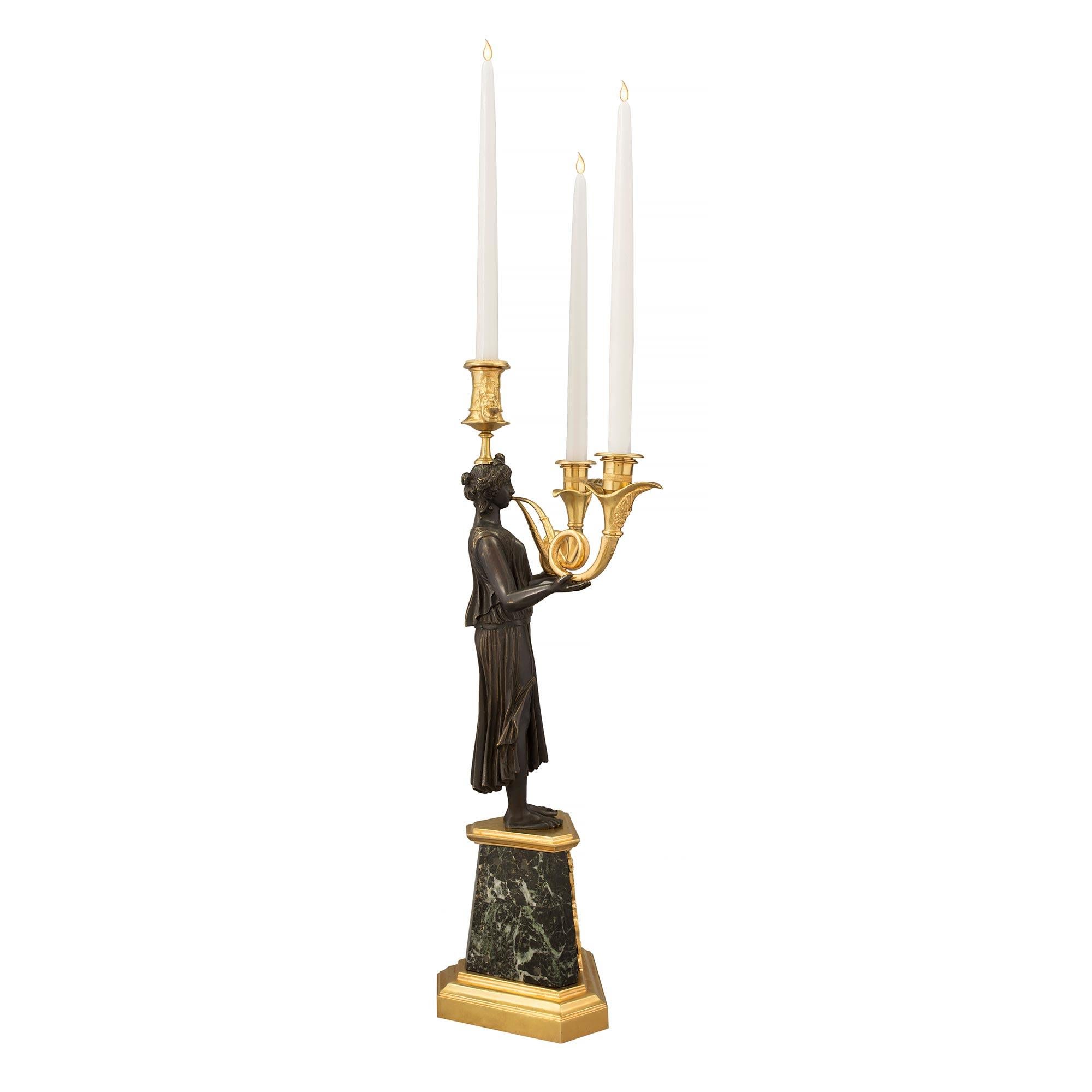 Neoclassical Pair of French 19th Century Neo-Classical St. Candelabras For Sale