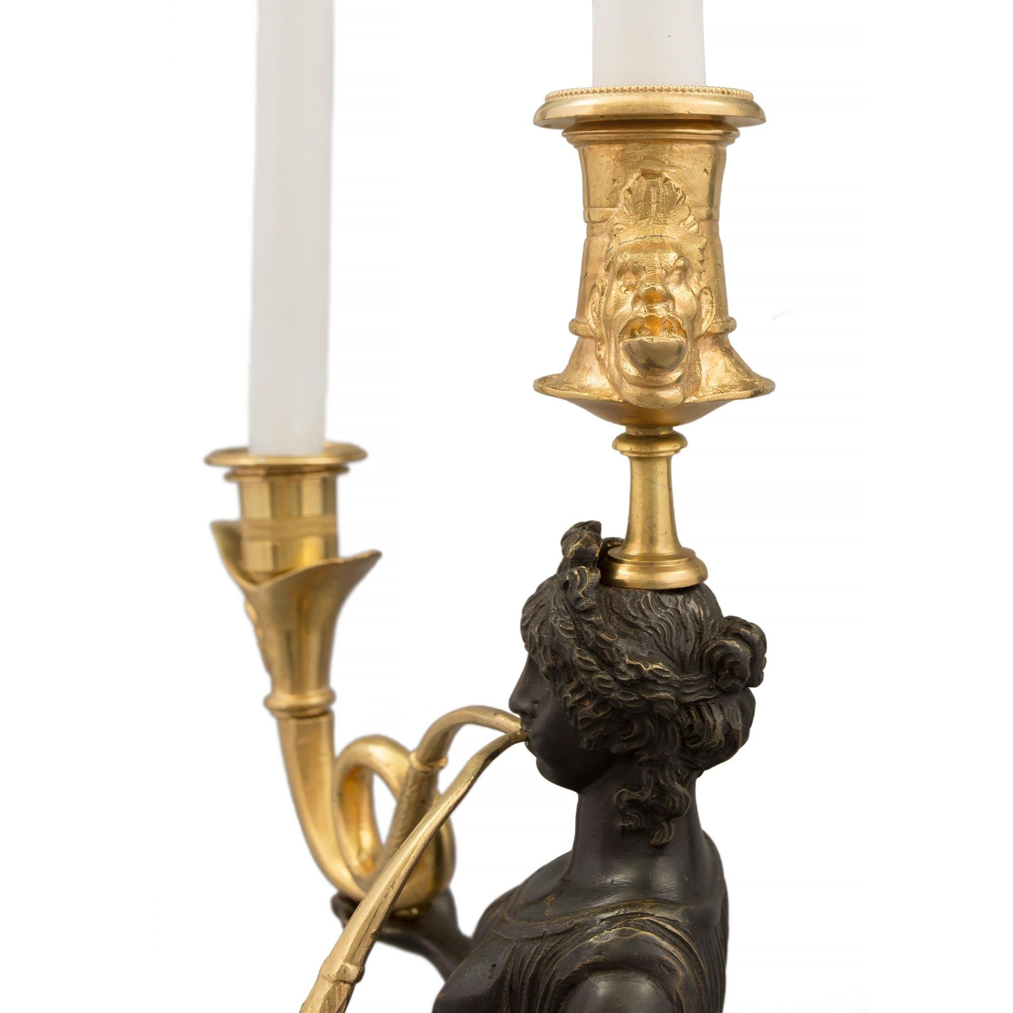 Pair of French 19th Century Neo-Classical St. Candelabras For Sale 3