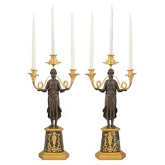 Pair of French 19th Century Neo-Classical St. Candelabras