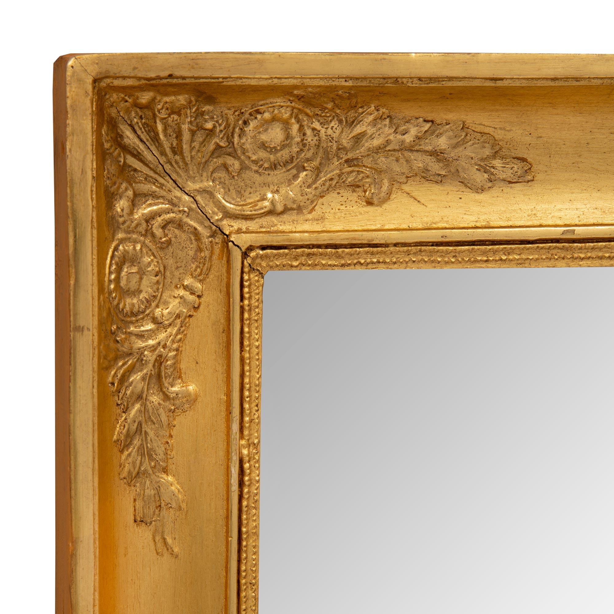 Pair of French 19th Century Neo-Classical St. Giltwood Mirrors In Good Condition For Sale In West Palm Beach, FL
