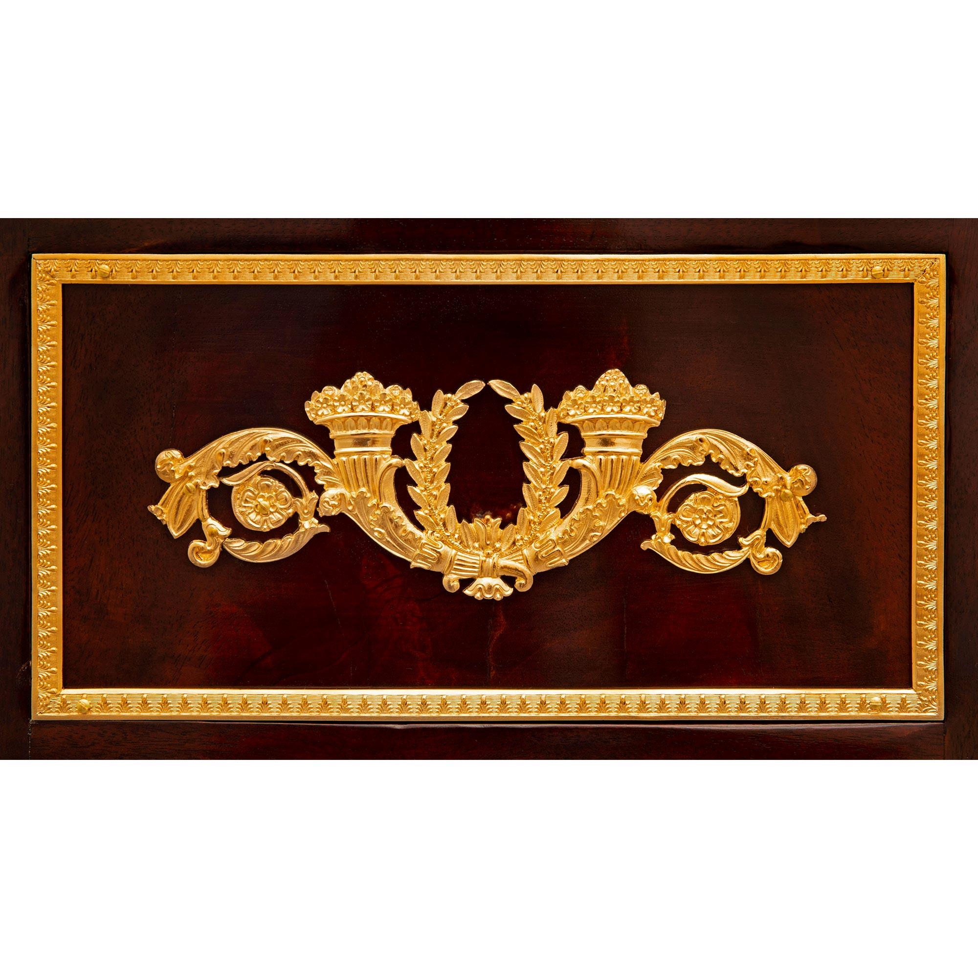 Pair of French 19th Century Neo-Classical St. Mahogany and Ormolu Consoles For Sale 1