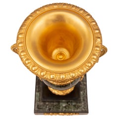 Pair of French 19th Century Neo-Classical St. Marble and Ormolu Urns