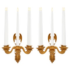 Pair of French 19th Century Neo-Classical St. Ormolu Sconces