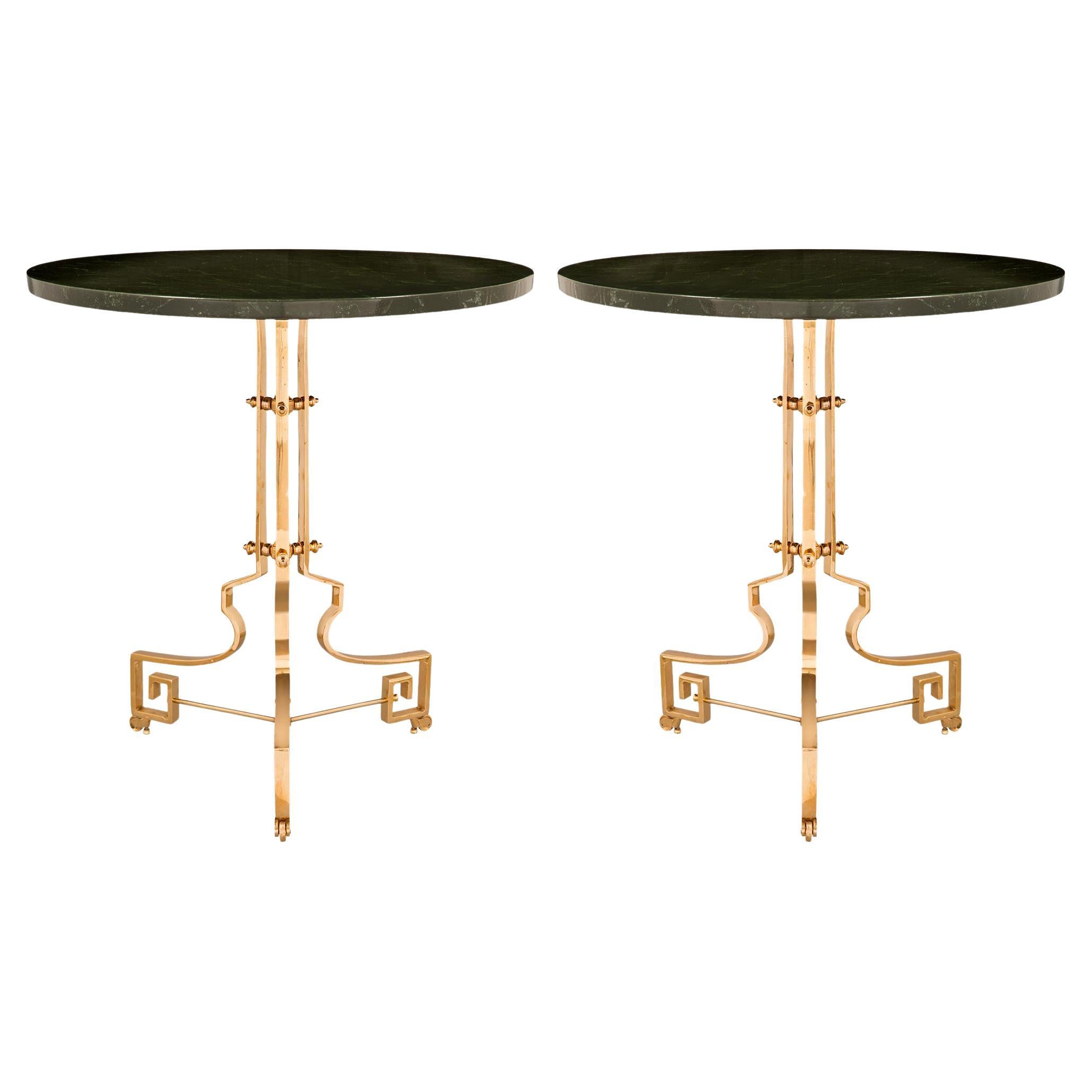 Pair of French 19th Century Neo-Classical St. Tilt Top Side Tables For Sale