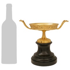 pair of French 19th century Neo-Greek st. black Belgian marble and Ormolu tazzas