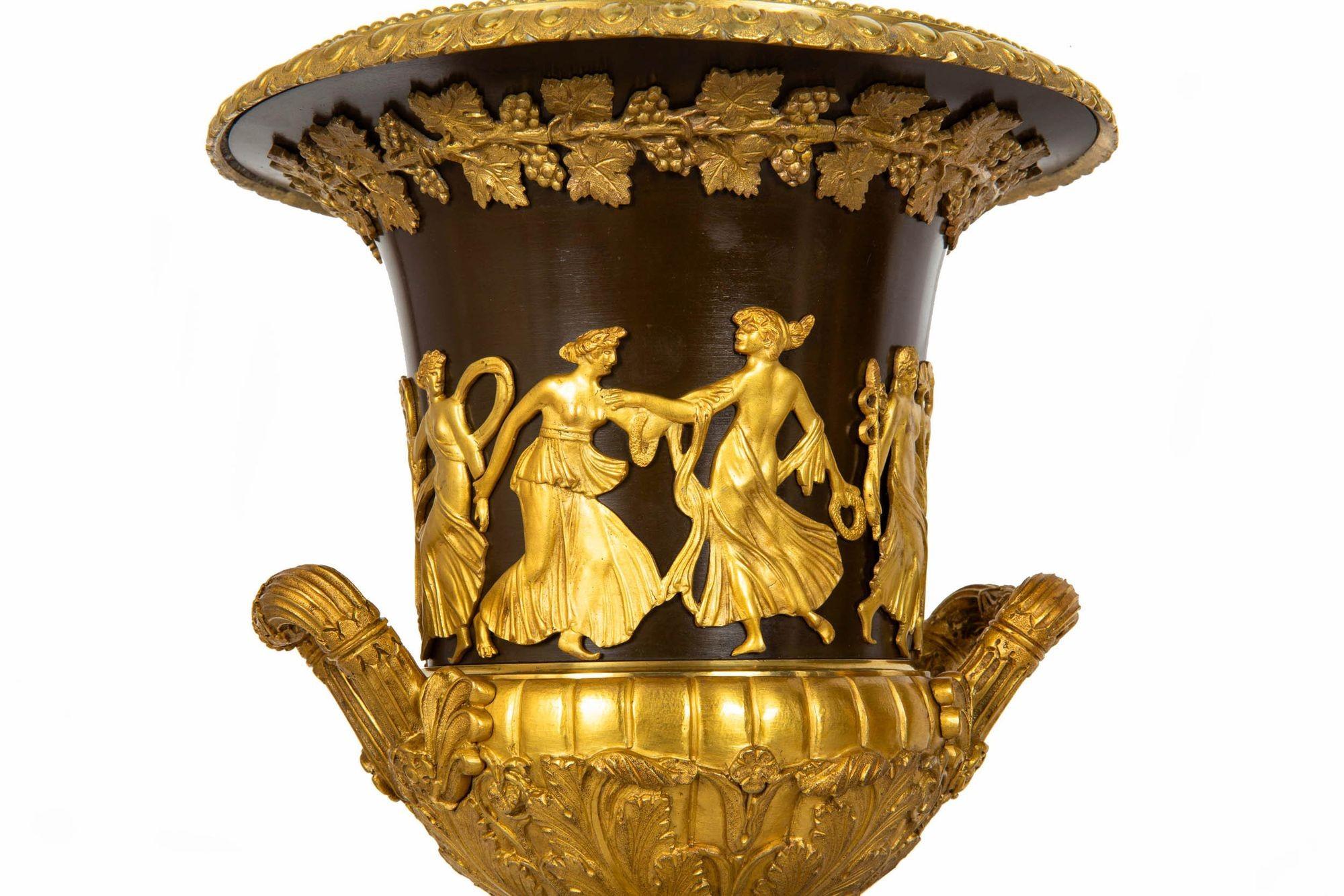 Paar französische neoklassizistische Lampen aus Bronze und rotem Marmor aus dem 19. Jahrhundert im Angebot 7