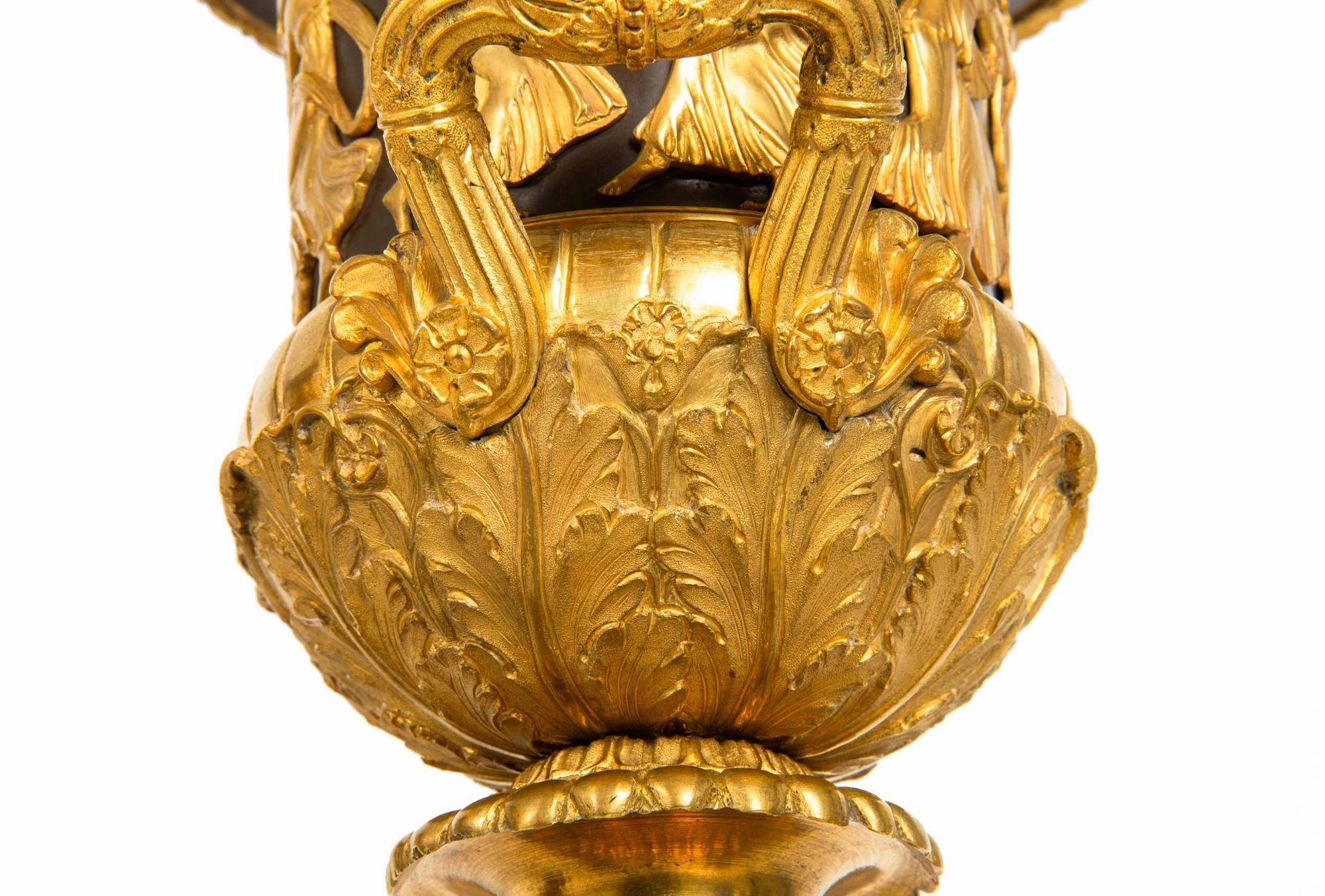 Paar französische neoklassizistische Lampen aus Bronze und rotem Marmor aus dem 19. Jahrhundert im Angebot 14