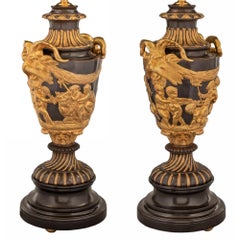 Pair of French 19th Century Neoclassical Lamps in the Manner of Clodion