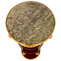 Pair Of French 19th Century NeoClassical St. Mahogany, Ormolu & Marble Pedestals