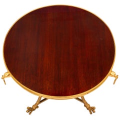 Pair of French 19th Century Neoclassical St. Ormolu and Mahogany Gueridon Tables