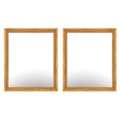 Paire de Miroirs en Bois Doré de Style Néoclassique Français du 19ème Siècle